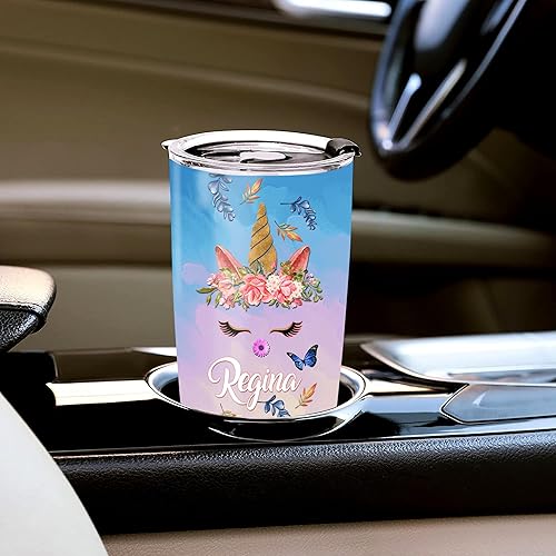 Vista 58 de WAZONE Vaso personalizado de flores de mariposa con tapa, acero inoxidable azul marino, 20 30 onzas, taza de café de viaje con aislamiento al vacío