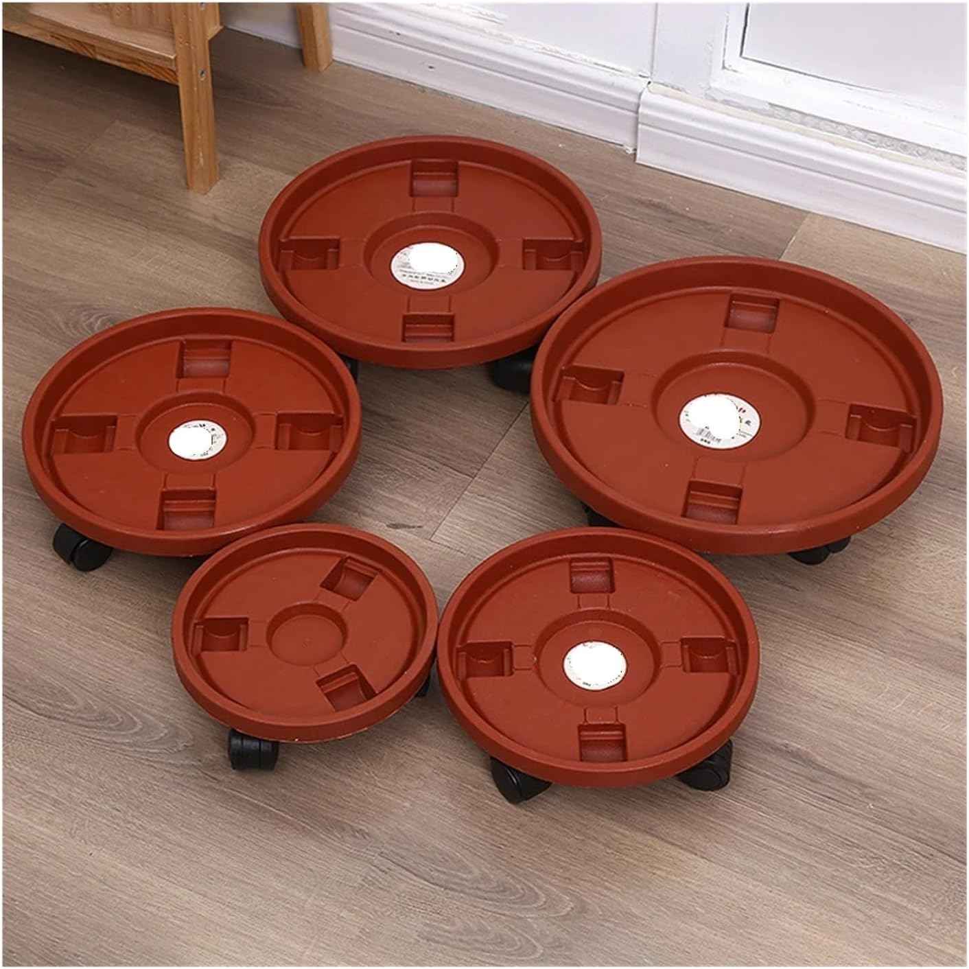 Removable Plant Stand Flower Pot Tray with Universal Wheel Heavy Rolling Rack Indoor and Outdoor Balcony(32.5cm)