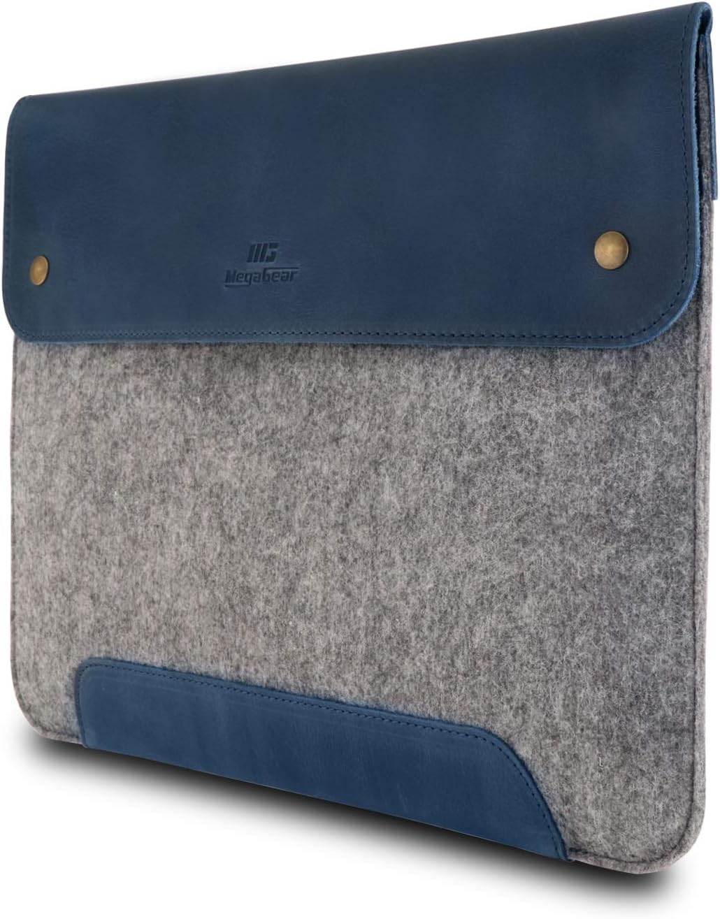 Amazon.com: MegaGear Genuine Leather and Fleece MacBook Bag Laptop ...