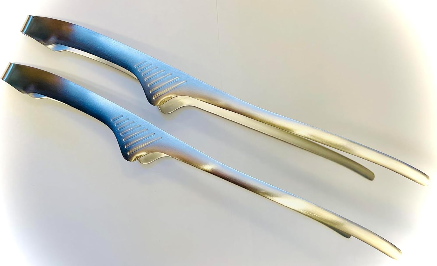 BonCera, 11.25-inch Stainless Steel Self-Standing Kitchen Tongs, Set of 2