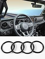Vista 1 de Savadicar - Accesorios de interior negros - Cubierta de anillo de rejilla de ventilación de aire acondicionado para Jeep Wrangler JL JLU 4XE