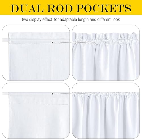 Miniatura 4 de NICETOWN Cortinas de lino blanco para puerta francesa, privacidad 100% opacas, panel de cortinas de ventana de puerta, persiana de puerta delantera