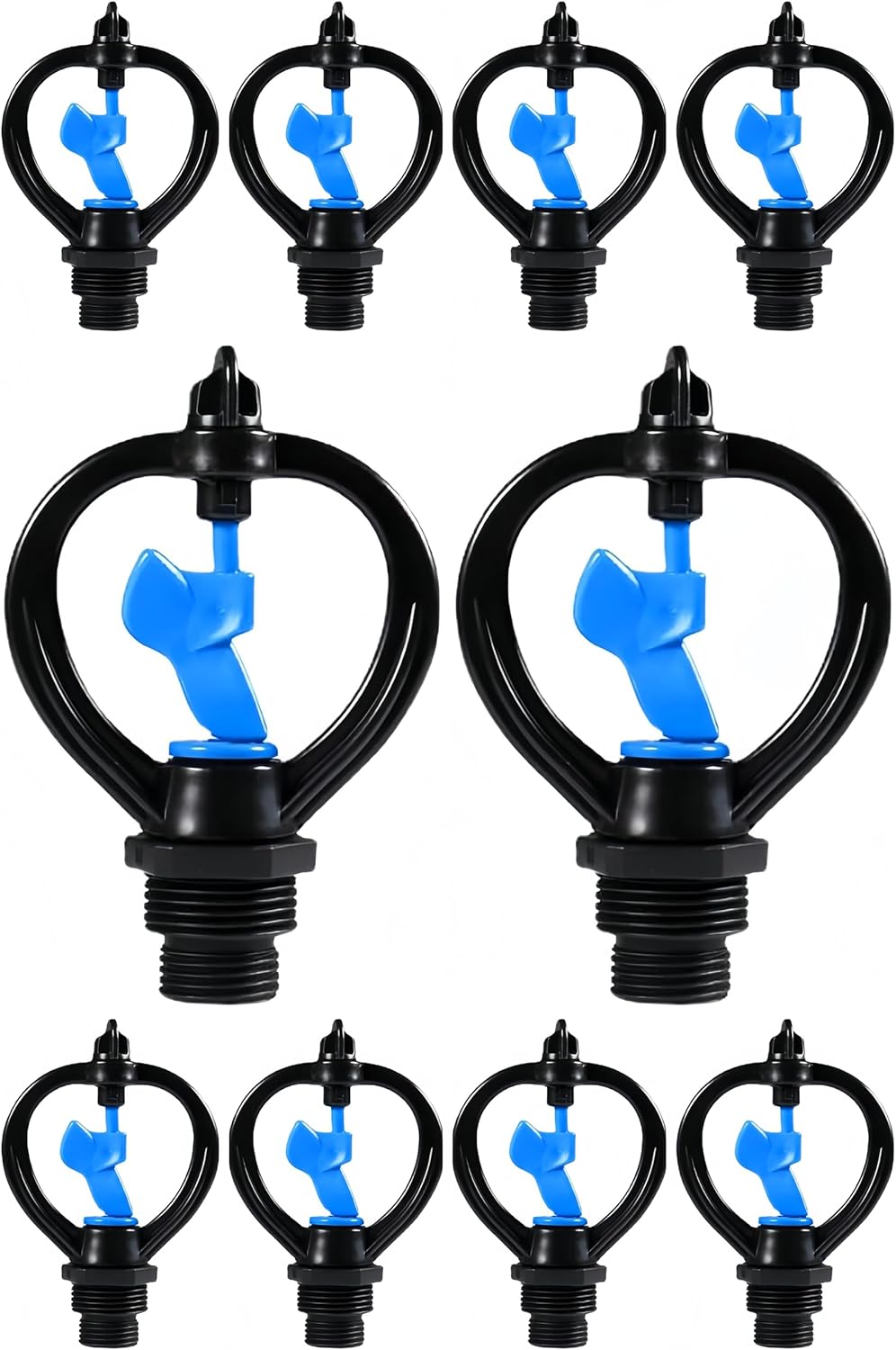 10Pcs Universal Plastic Disc Sprinkler Heads - Perfect for Garden and Landscape Irrigation with 1/2 and 3/4 Inch Rain Shape Spray (1/2 Aluminum)