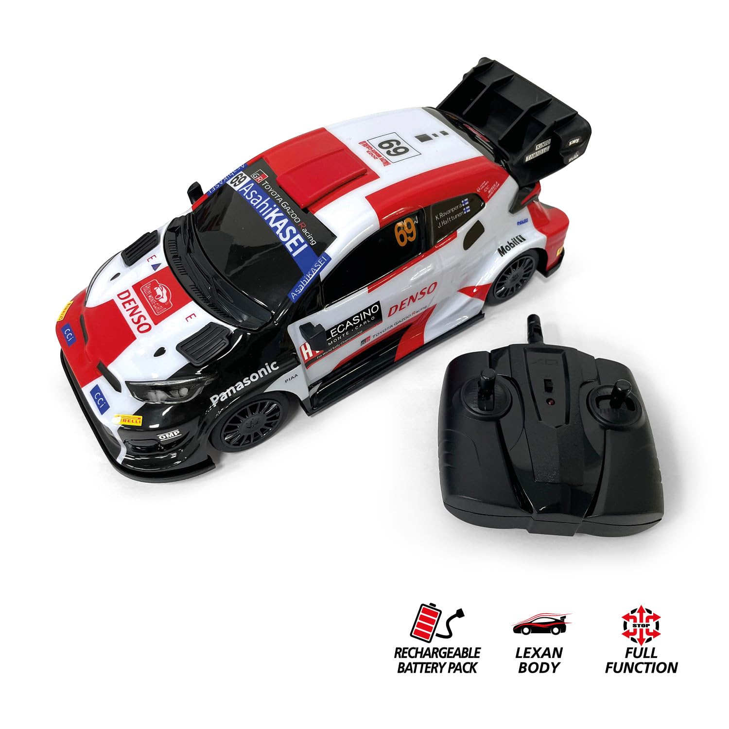 Mondo Motors Toyota GR Yaris WRC, Modelo a Escala 1:14, baterías Recargables Incluidas, Coche de Juguete 63860