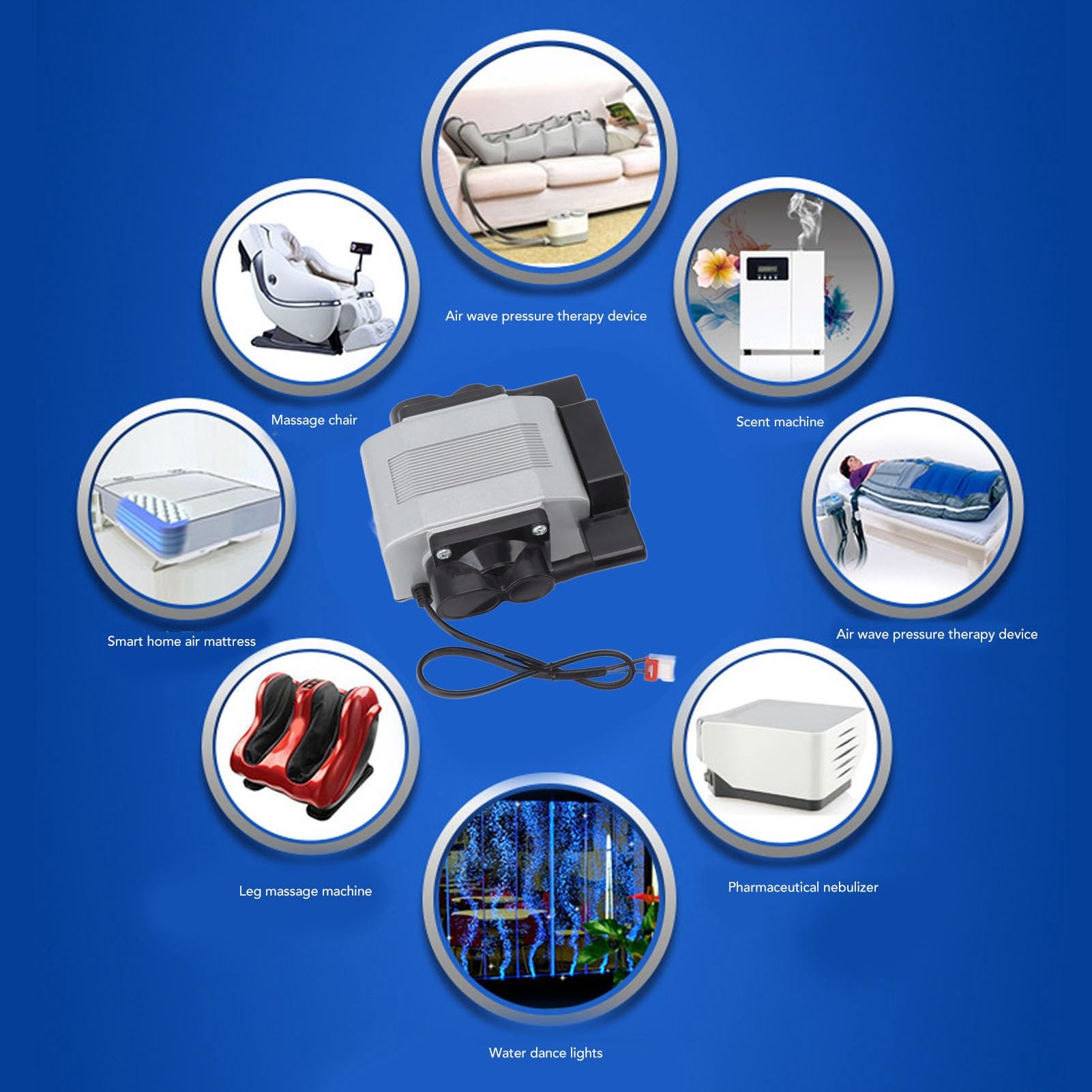 Fish Compressor Pump 16W StrongFlow Silent Operation Aquarium Fish Tank Hydroponic Oxygen Pump