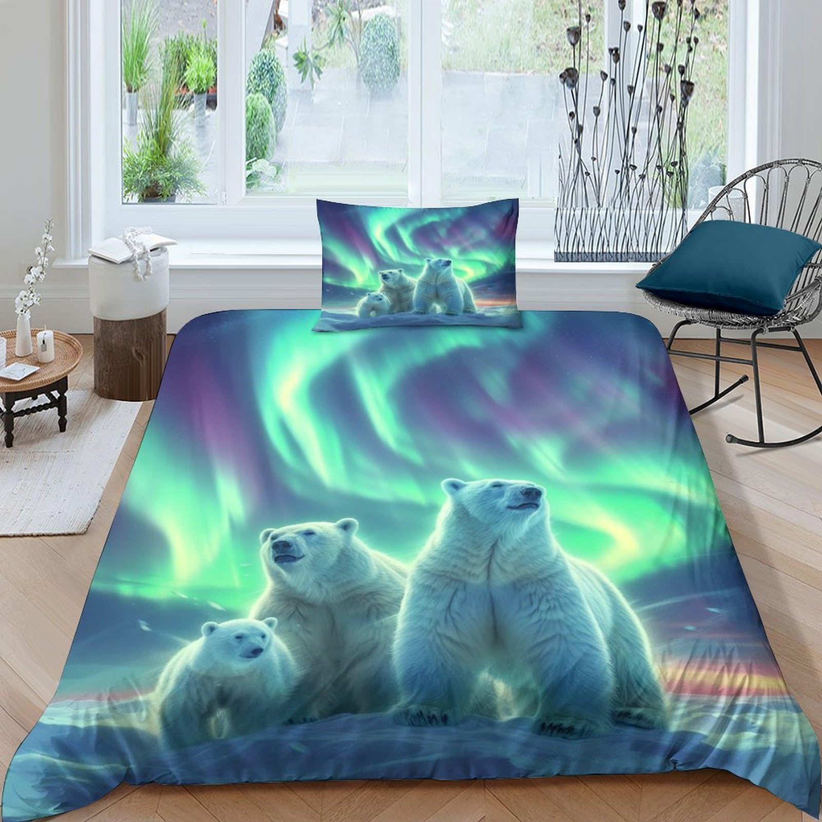 Housse de couette motif ours polaire pour créer un cocon de douceur en hiver