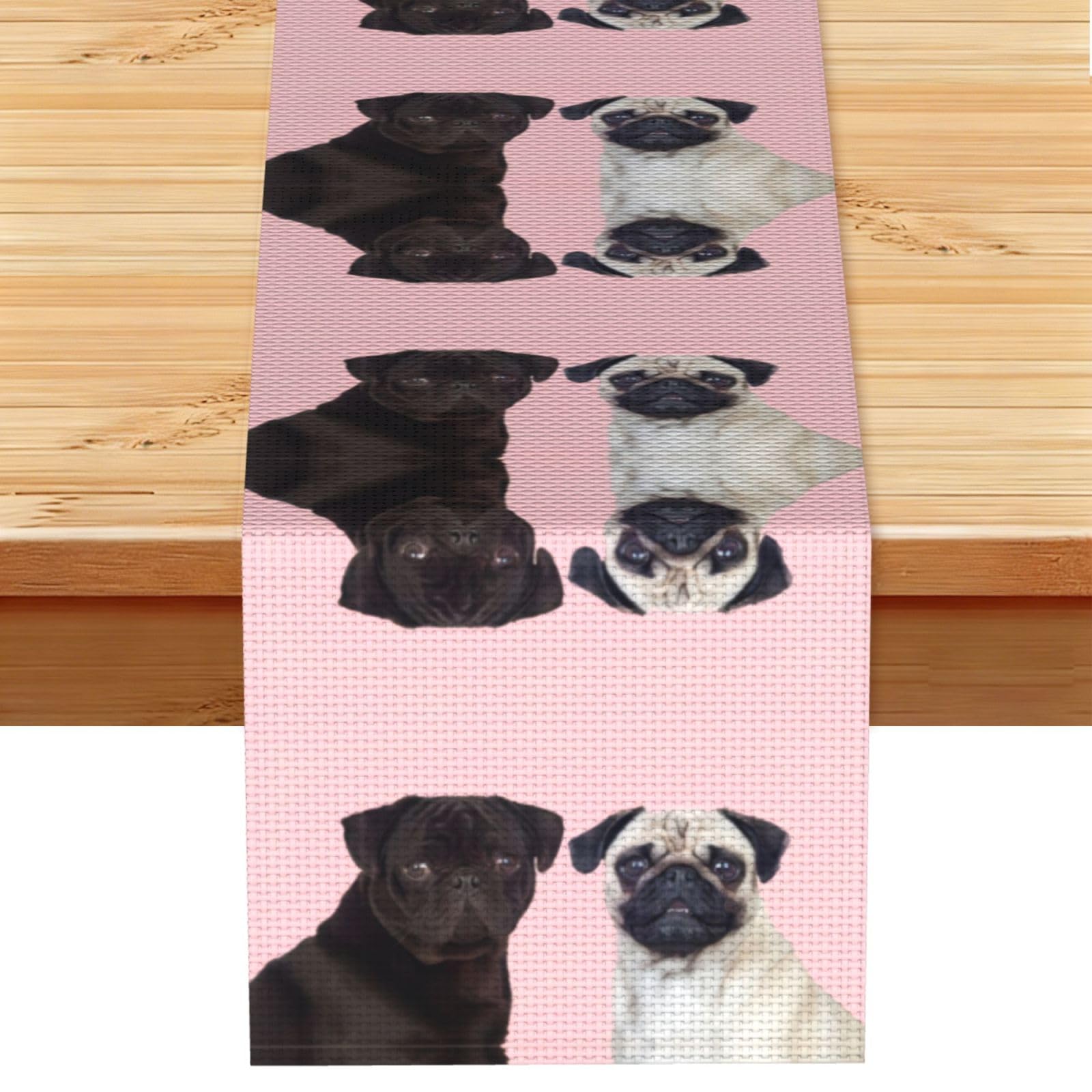 Dog Linen Feel Table Runner Wedding Party Home Decoration