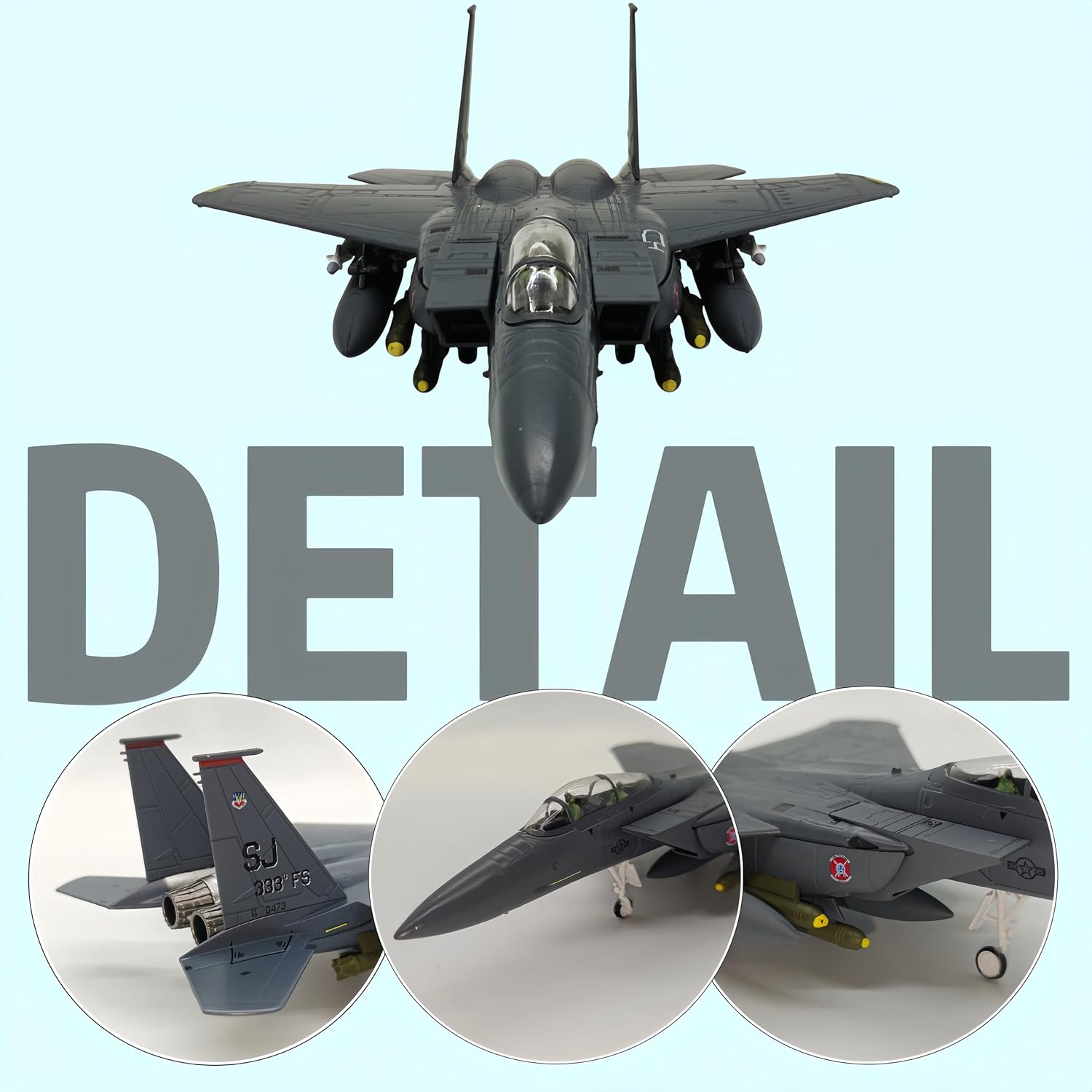 1:100 Scale Die-Cast Airplanes F-15 Eagle Fighter Jet Model Bomber Fighter Attack Plane Military Model Plane Collection Plane for Gifts