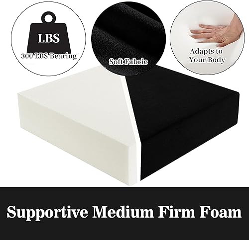 Miniatura 4 de HOMBYS Cojín reclinable de espuma viscoelástica para personas mayores, 20 x 20 x 4 pulgadas, cojín de asiento antideslizante extra grande con