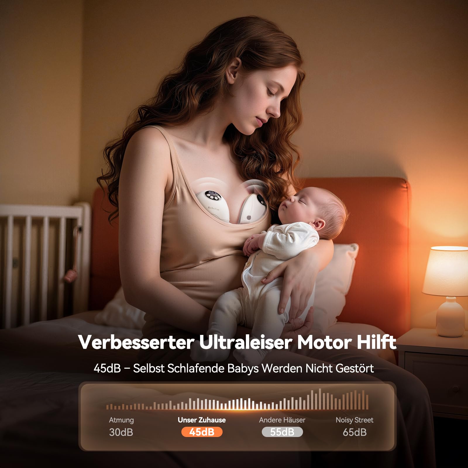 Robofun 2er-Pack Milchpumpe Elektrisch Freihändig, Leise Doppelmilchpumpe mit 4 Modi und 12 Saugstufen, Elektrische Milchpumpe Handsfree, Intelligente Anti-Überlauf-Funktion, mit Storage Box