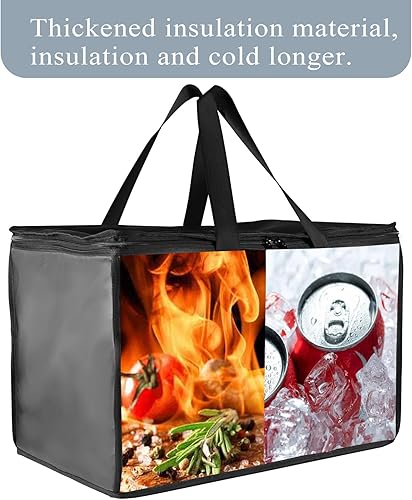 Miniatura 3 de Azuresw Bolsa aislada para entrega de alimentos, bolsa aislada para frío y calor con soporte y tabla de carga, bolsa aislante impermeable prémium
