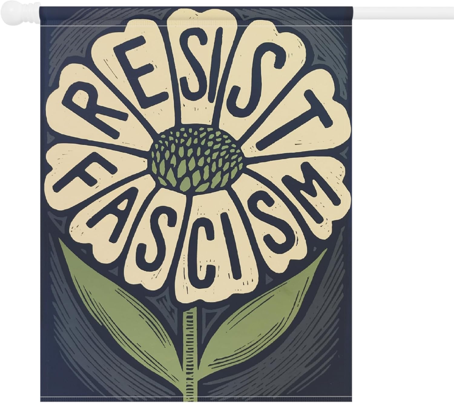 PUDDINFLAGS Resist Fascism Garden Flag, Anti Trump Retro Boho Feminist Yard Sign, Pro Choice Leftist Protest Gift, Anti MAGA
