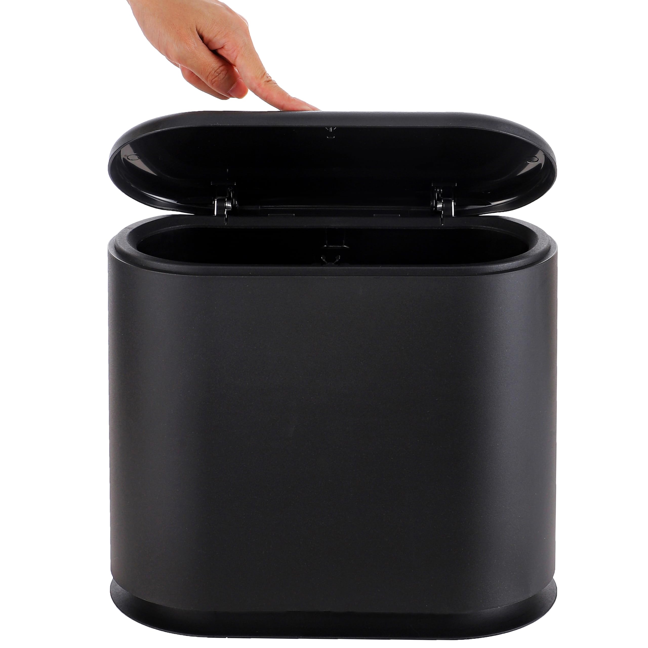 CQ Acrylic Mülleimer Mit Druckdeckel – 12 Liter, Hundesicher, Für Bad & Küche
