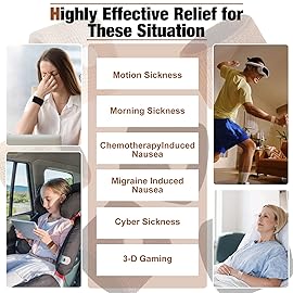 LYJEE Motion Sickness Bands for Kids, Travel Sickness Relief Wristbands, Anti-Nausea Wristbands for Car or Sea Sickness