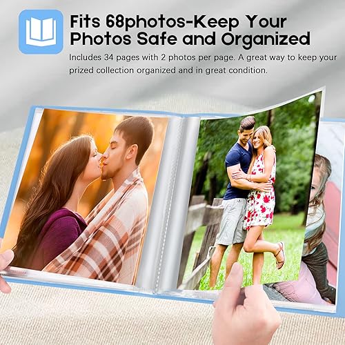 Miniatura 4 de Álbum de recortes de 8.5 x 11 pulgadas, álbum de fotos de 8.5 x 11 pulgadas con capacidad para 68 fotos, carpeta de arte para imágenes de 8.5 x 11,