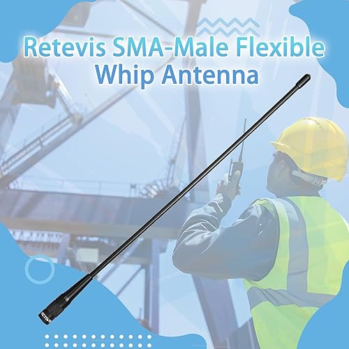 Miniatura 10 de Retevis Antena SMA macho, antena Walkie Talkie, 14.8 pulgadas VHFUHF 144430 Mhz banda doble, VSWR menos de 1.5 para Retevis RT85 RA89 RT81 HA1UV,