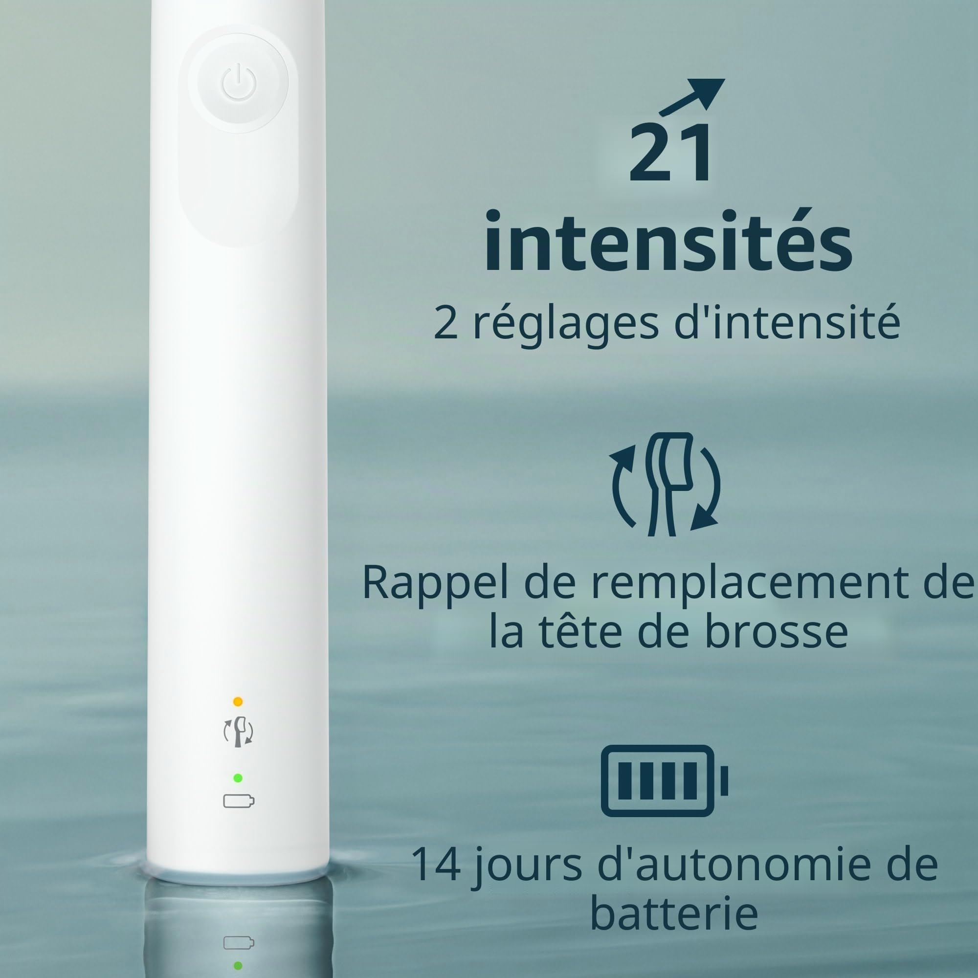 Philips Sonicare 4100 Power Brosse à dents électrique rechargeable avec capteur de pression Blanc HX3681/23