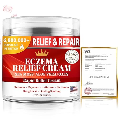 Crema de eczema para niños y adultos - Crema para aliviar el eccema para enrojecimiento, picazón, piel seca, hidratante diario para pieles