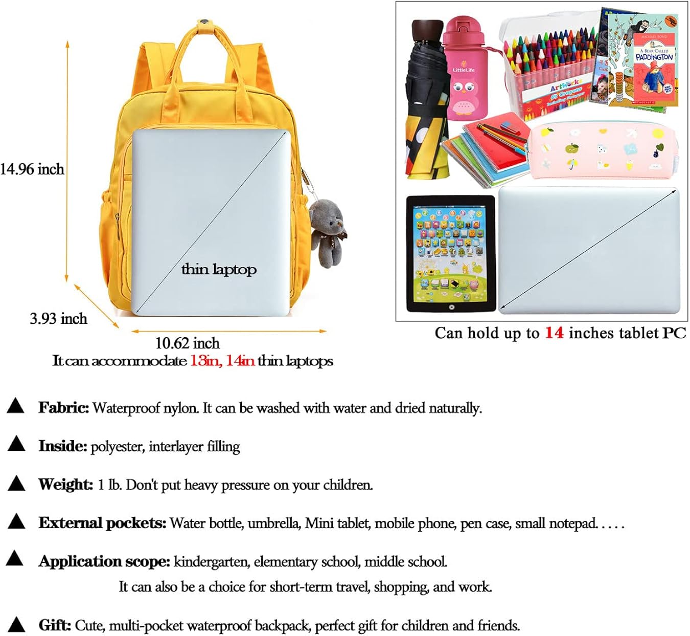 Hоttеѕt Sаlе Scioltoo Cute Backpacks for Teens 14 Inch Bookbag Lightweight Waterproof Mini Laptop Bag