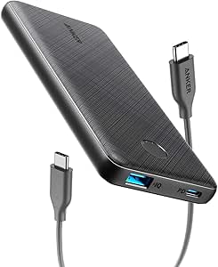 [Upgraded] Anker PowerCore Slim 10000 PD, USB-C Portable Charger (18W), 10000mAh Power Delivery Power Bank for iPhone 11 / Pro / 8/ XS/XR, S10, Pixel 3, and More (Charger Not Include)