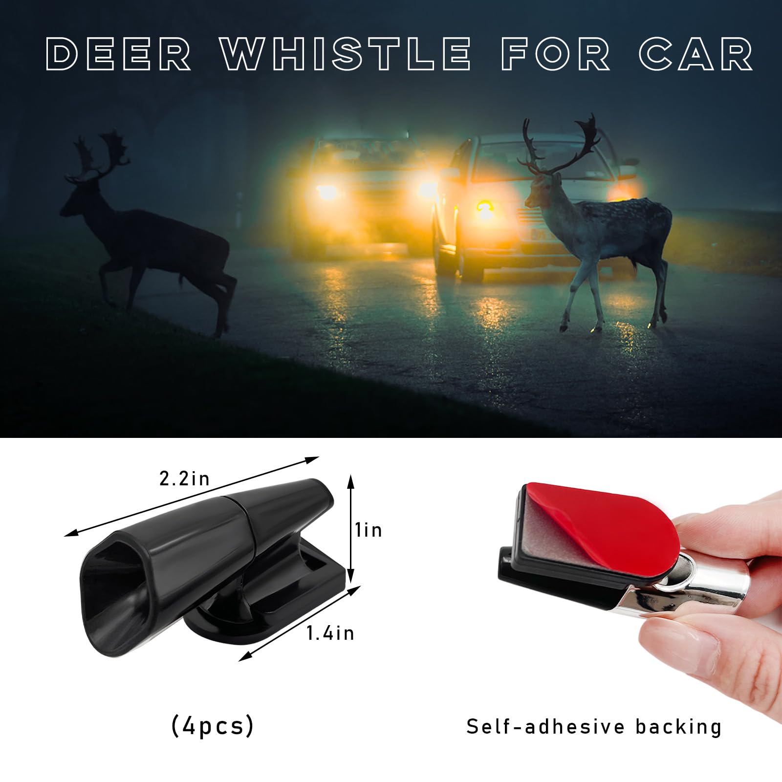 4PCS/Set Ultrasonic Car Deer Alert Whistle Warning Animal - Foto 11