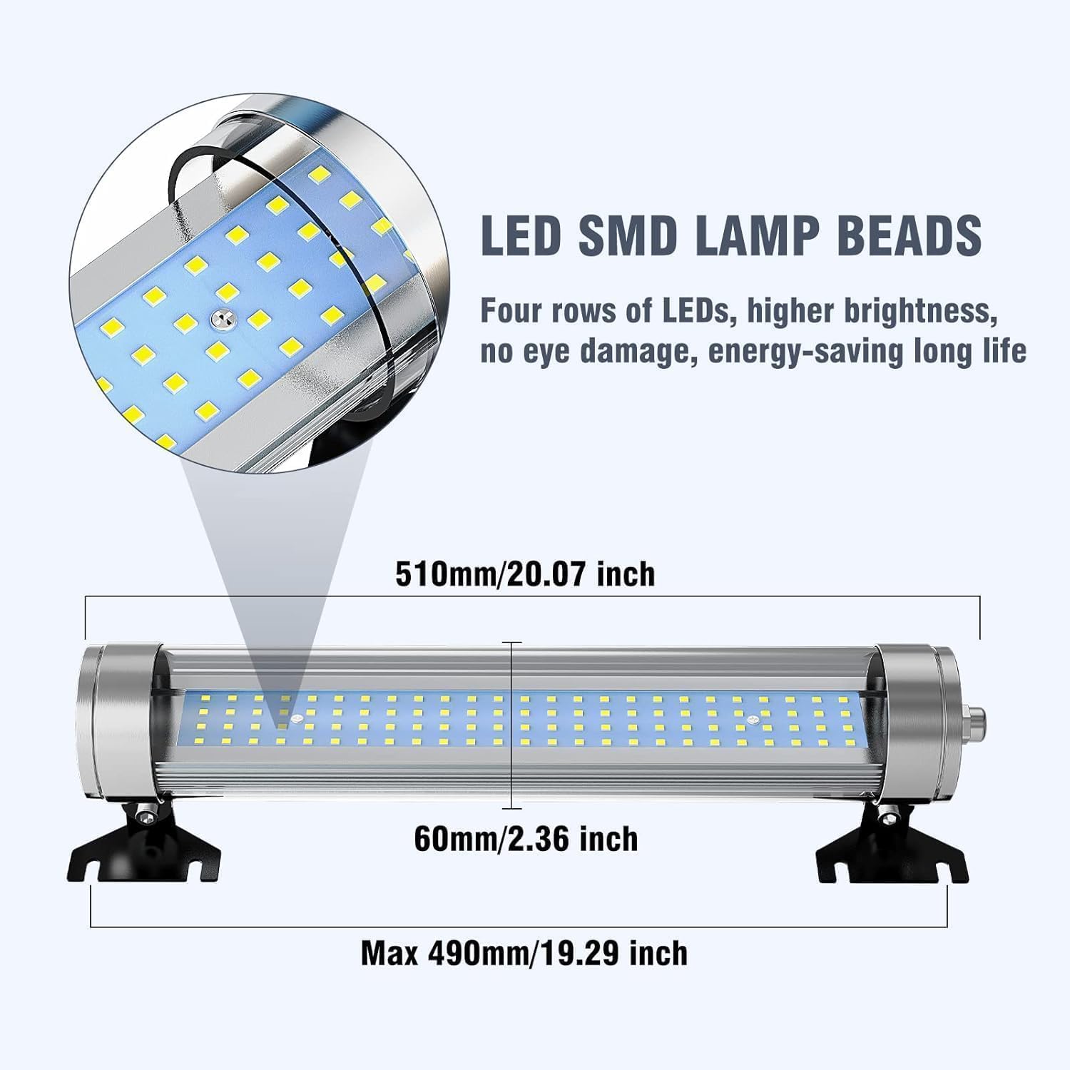 30W防爆LEDマシンライト、アルミニウム合金、IP68防水、110-220V、3000ルーメン、360度回転可能な取り付けブラケッ
