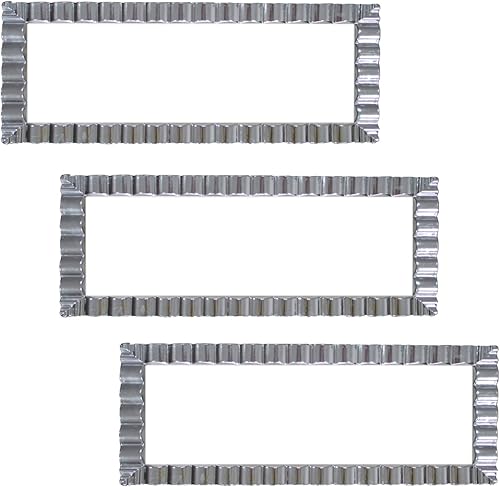 Miniatura 8 de Party Essentials Bandejas onduladas decorativas desechables de plástico duro, 17 "x 9", borde blancoplateado