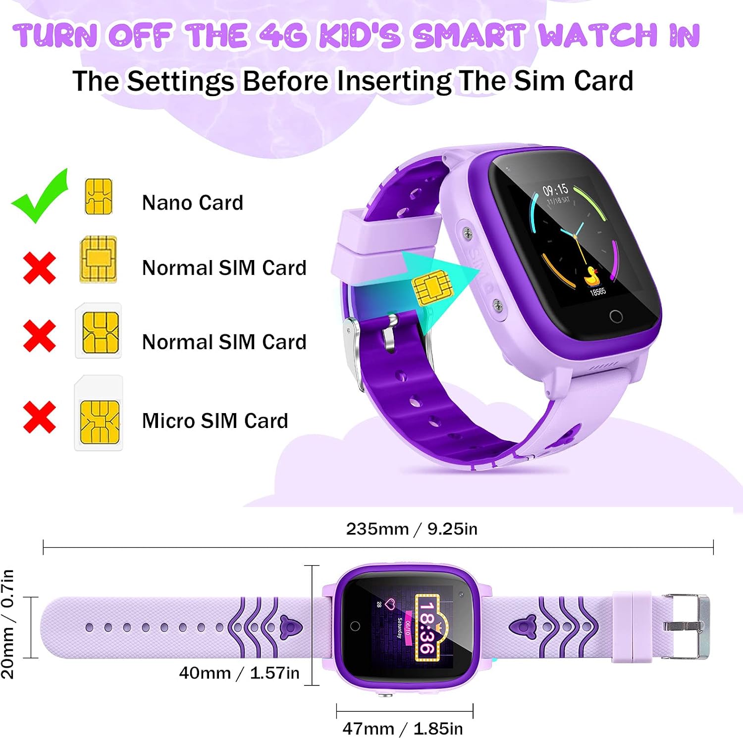 4G Smartwatch for Girls Boys Smart Watch for Kids IP67 Waterproof WiFi Smartwatch Phone with GPS Tracker Video Call Phone Call SOS for Kids Children 3-14 Years Old Birthday Gifts (Purple) - Image 4