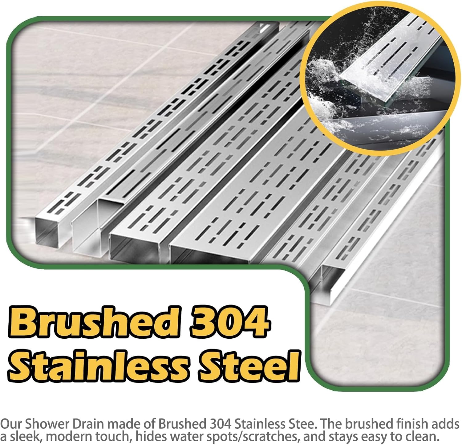 LZMZMQ Brushed Silver Slot Channel Drain, Shallow Heavy Duty Drainage Systems Sewer with Detachable Grate, Gardens Balconies House Sides Linear Drain for Pool Yard Driveway(8pcs,7x3cm/2.8x1.2'')