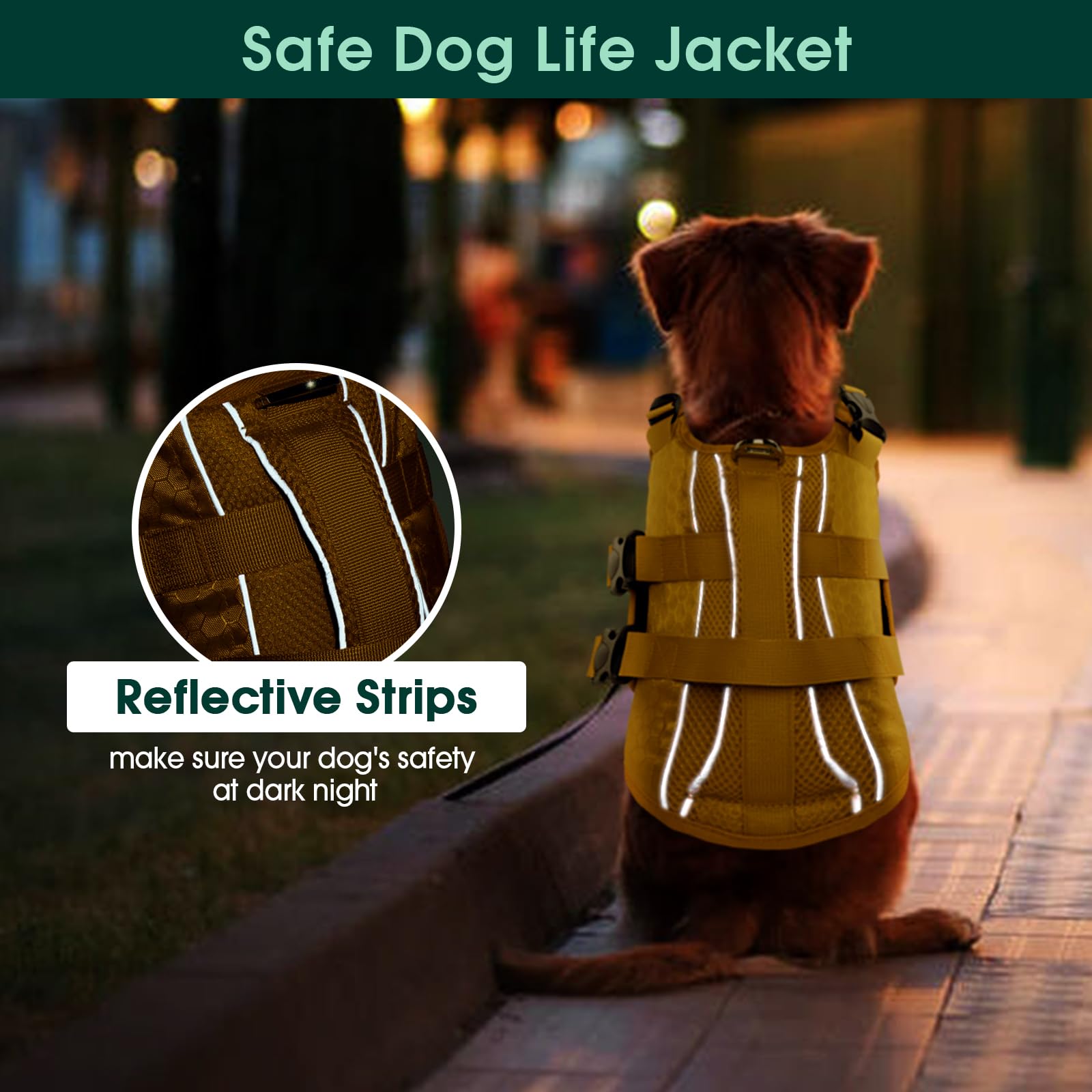 Petco Dog Life Jacket Kuoser Dog Life Jacket (Medium) Reflective