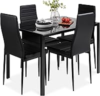 Vista 1 de Best Choice Products 5 piezas Juego de mesa de comedor de vidrio, muebles modernos de mesa de cocina para comedor, dinette, ahorro de espacio