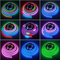 Vista 6 de ALITOVE Tira de luces LED direccionables RGB WS2811 de 12 V de 16.4 pies, 300 LED, color de ensueño, programable, digital, flexible, LED