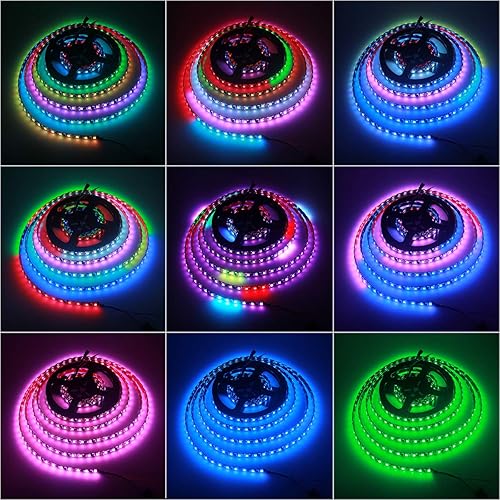 Miniatura 6 de ALITOVE Tira de luces LED direccionables RGB WS2811 de 12 V de 16.4 pies, 300 LED, color de ensueño, programable, digital, flexible, LED
