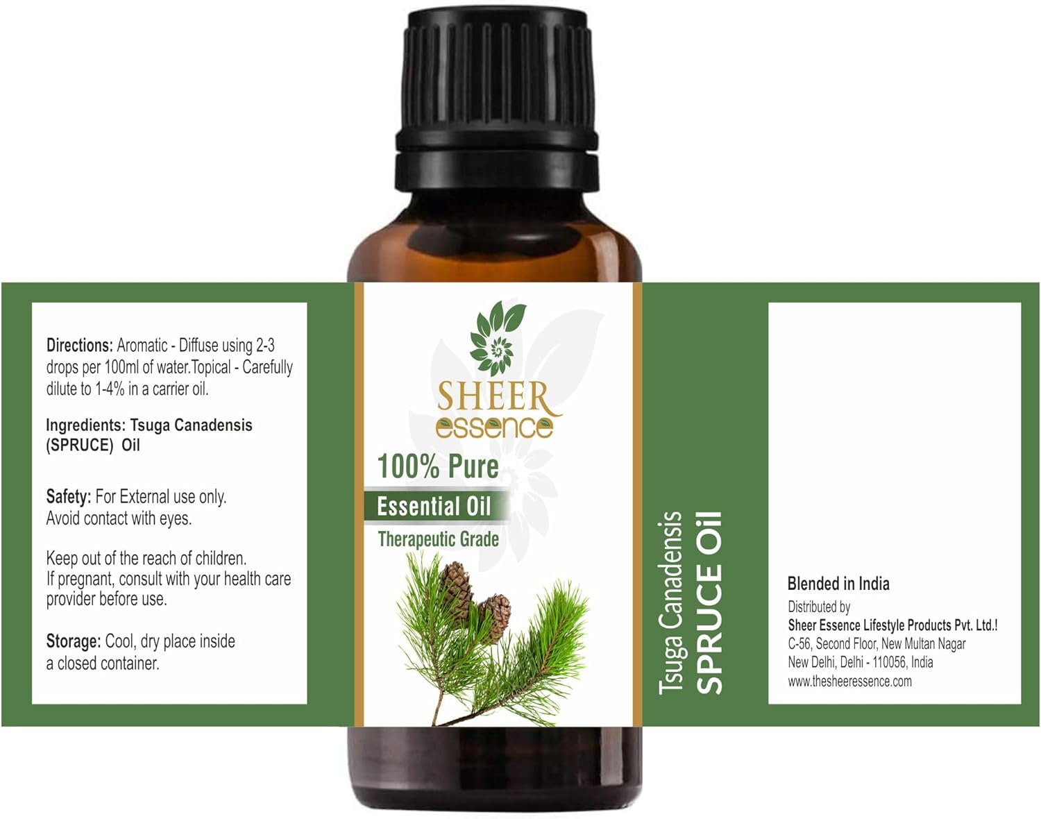 Spruce Oil -(Spinacia Oleracea)- Carrier Oil 100% Pure Natural Undiluted Uncut Therapeutic Grade Oil 3.38 FL.OZ