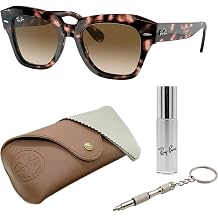 Ray-Ban RB2186 STATE STREET FLECK Square Shape Sunglasses with Official Eyewear Kit