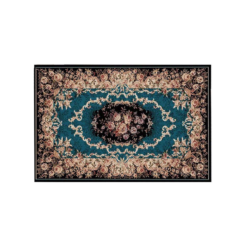 N/V Front Door Mat, European Style Check Rugs, Rubber Non Slip Backing Door Mats, Washable Carpet for Outdoor Front Porch/Kitchen/Bedroom/Entryway - 19.7×31.5in (Blue A)