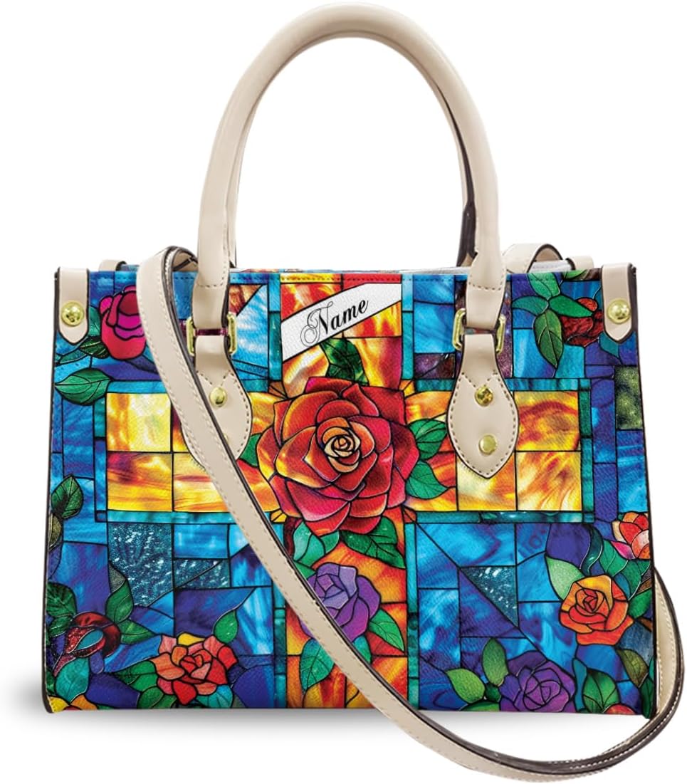Personalized Leather Handbag for Women, Custom Name Bag, Mother's Day, Birthday, Christmas Gifts, Christian Faith Bags