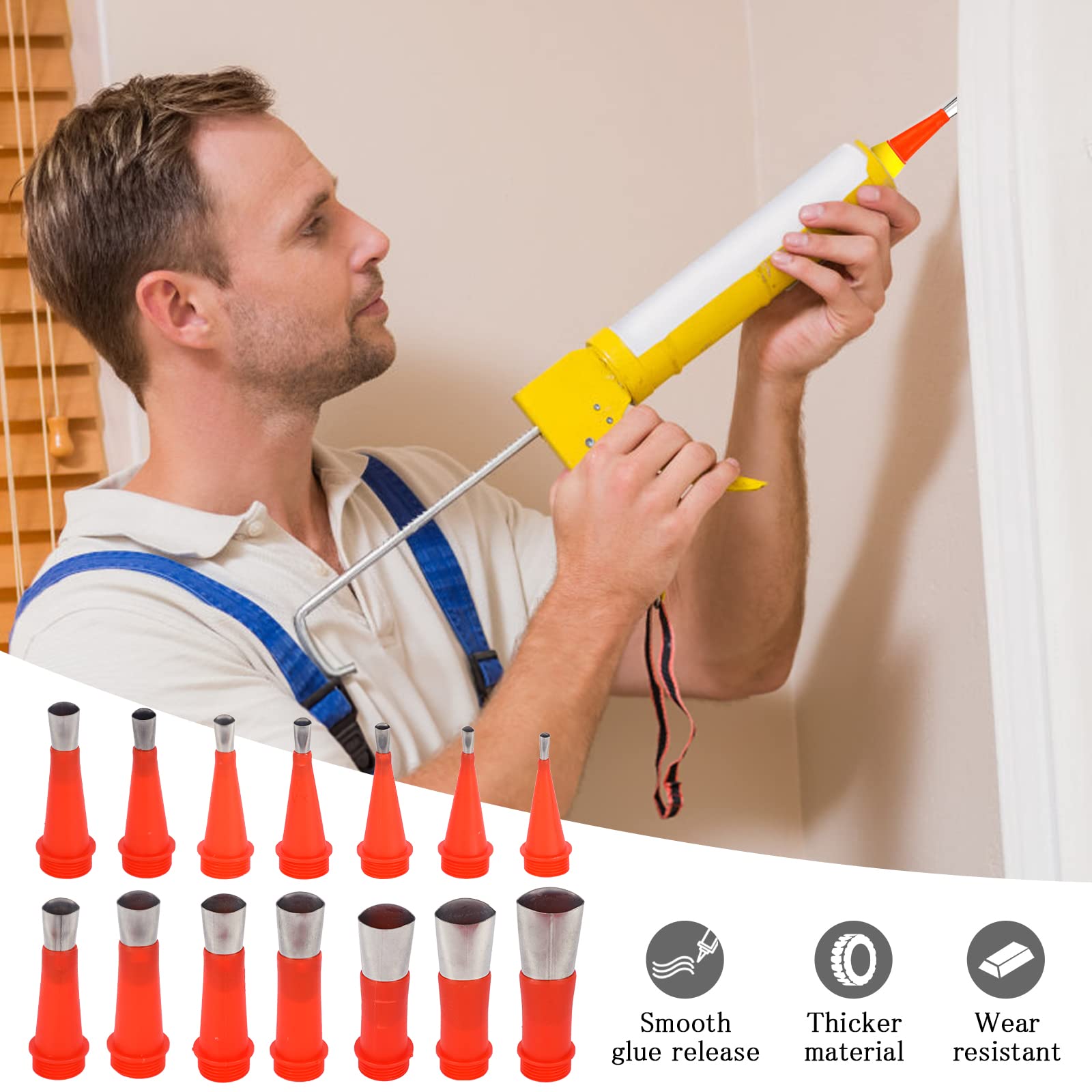 Kit 28 Pezzi Ugelli Per Siliconi - In Acciaio Inox E Gomma, Per Calafataggio Professionale