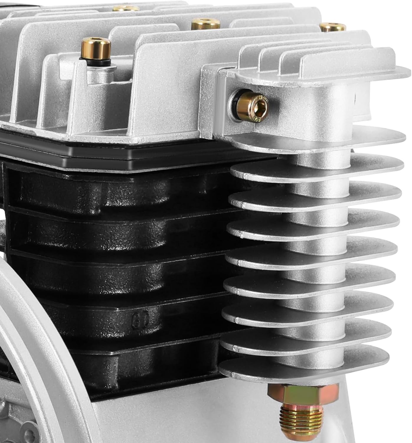 2.2KW Air Compressor Pump Head,3HP Oil Lubricated Piston Twin Cylinder Aluminum Head Pump,250L/min Air Compressor Head Pump Air Tool