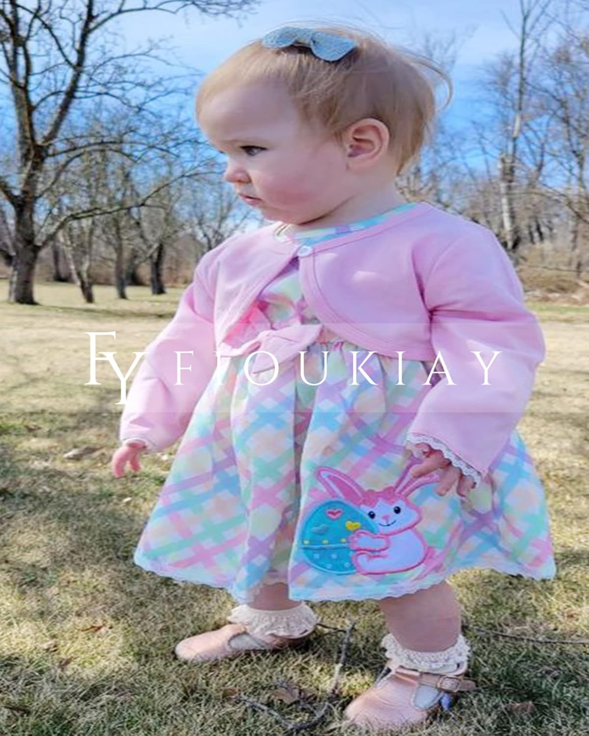 Baby Girl Easter Dress Infant 4pcs Bunny Cardigan Sets - Image 5