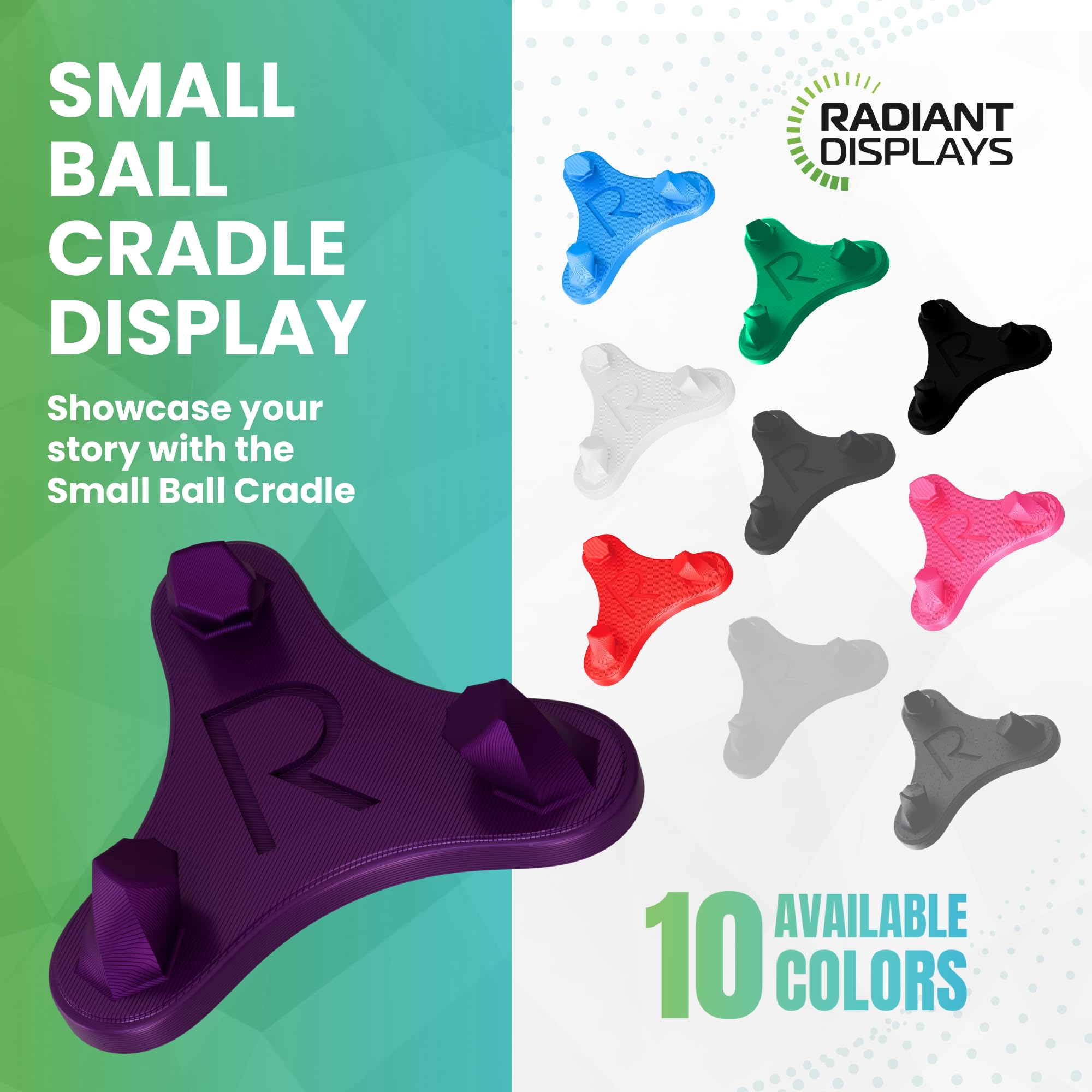 Small Ball Display Stand - Made in USA, Premium & Sturdy Baseball Stand, Softball Holders for Display, Softball and Tennis Ball Holder - Perfect Memorabilia Stand for Collectors - 1pc (Purple)
