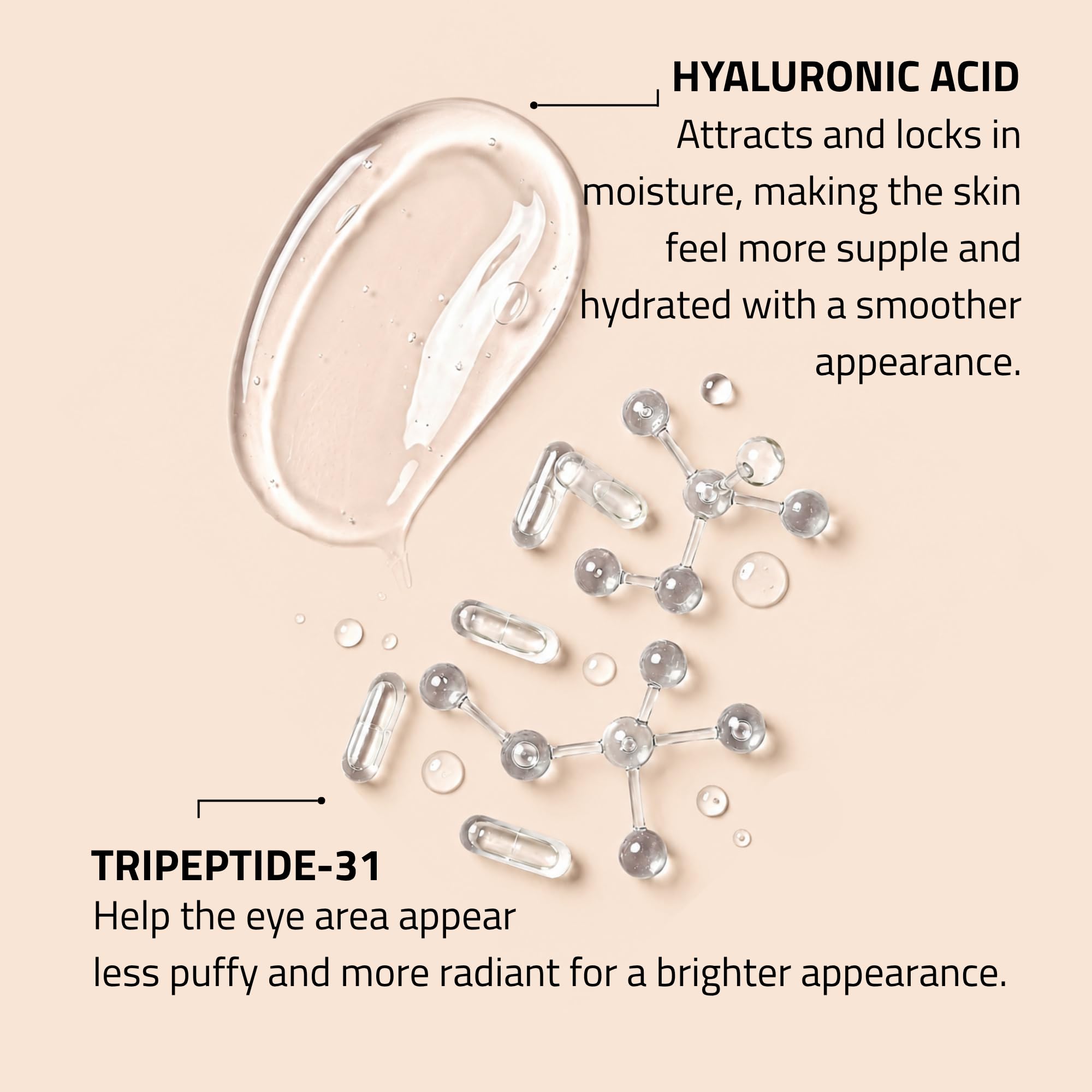 YEOUTH Gel Contorno Occhi Con Acido Ialuronico, Idratante Gel Occhiaie e Occhiaie Borse Sotto Gli Occhi, Regali Beauty Donna e Uomo 30ml