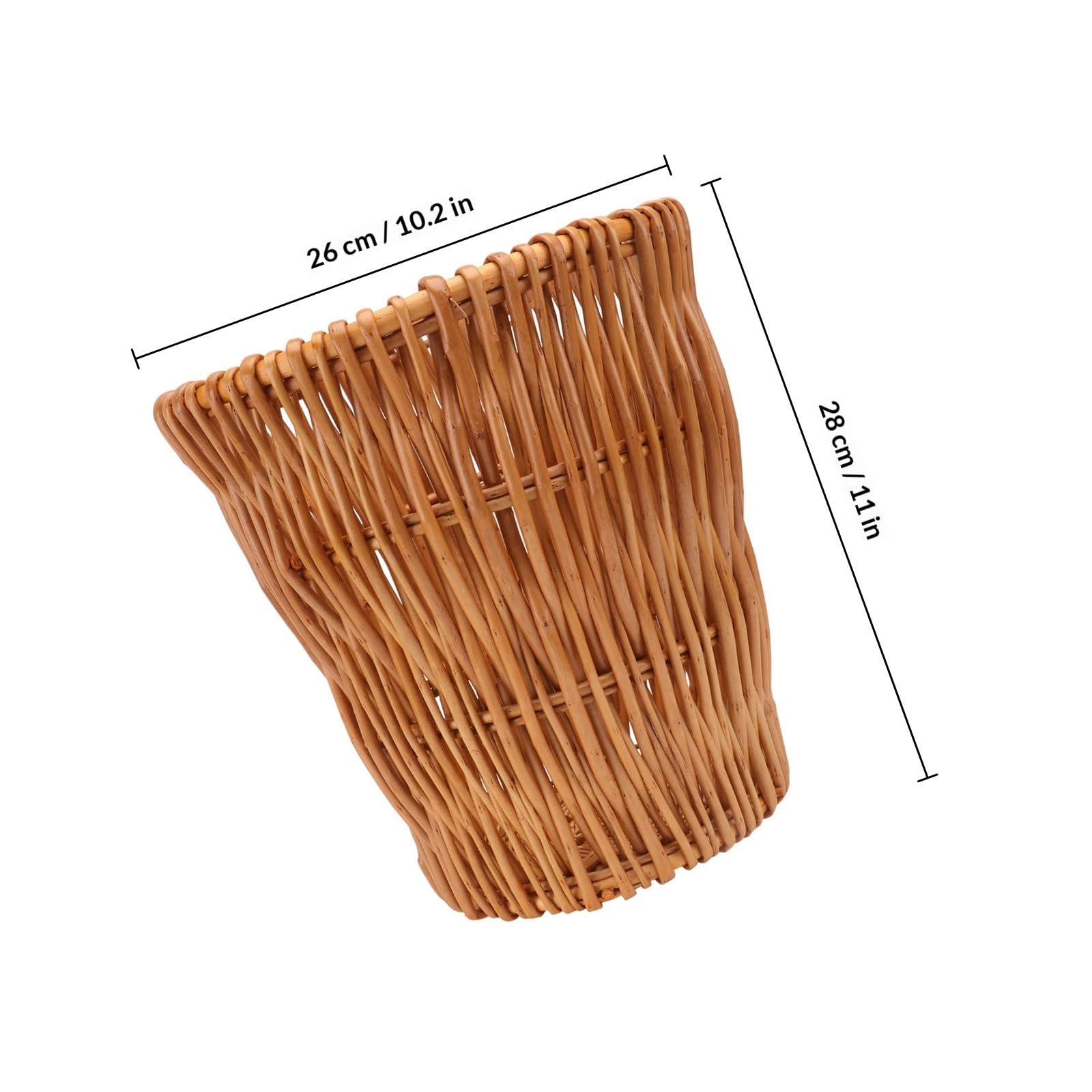 Genérico Cubo de Basura de Mimbre Beige Multiusos para Baño y Cocina, Fácil de Usar, Diseño Delicado y Aspecto Elegante para Almacenamiento Ecológico