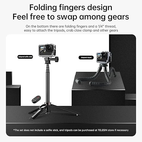 Miniatura 7 de TELESIN Carcasa de aluminio con marco protector de carcasa metálica para GoPro Hero 12 11 10 9 Negro, se adapta a Go Pro cuando ND CPL Filtro de