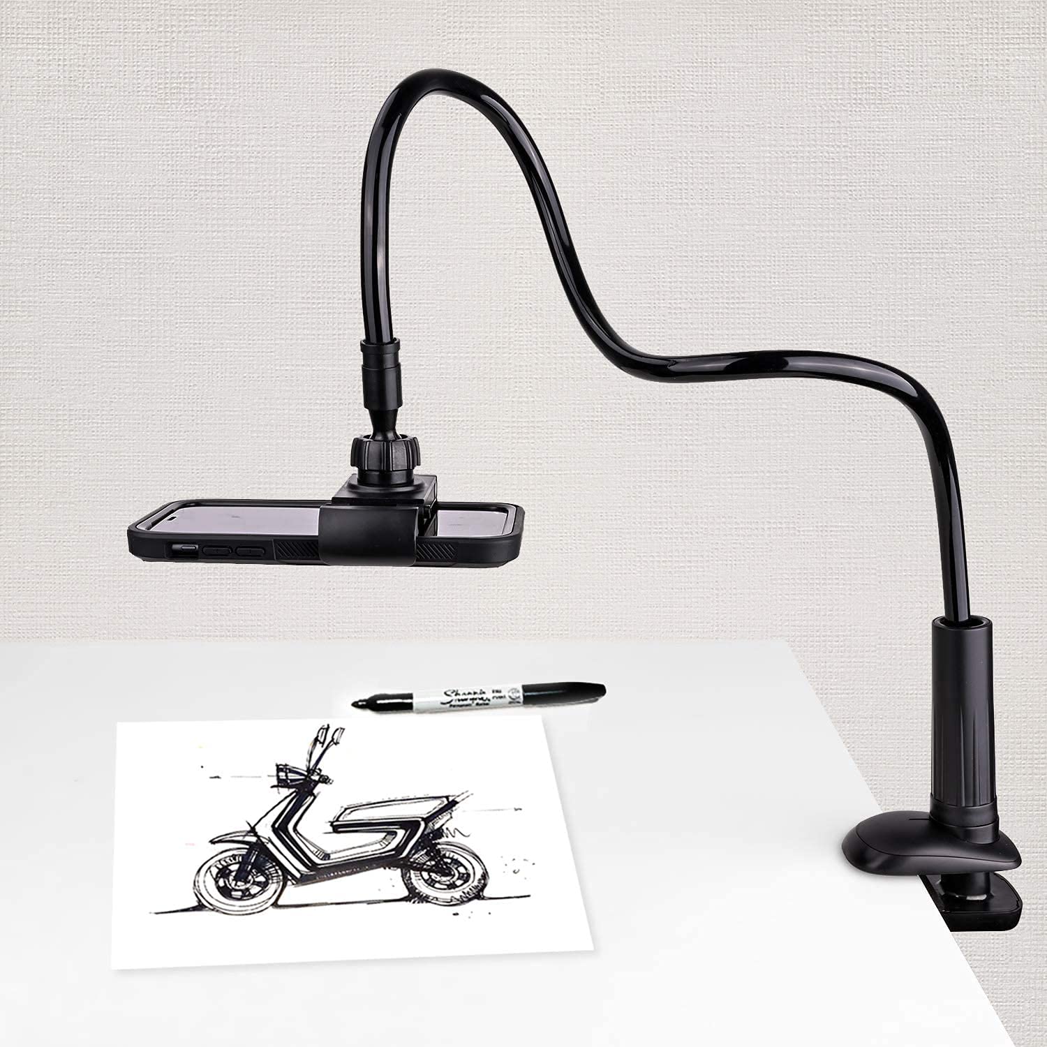 Huayifa Support pour Tablette,col de Cygne - Bras réglable Flexible