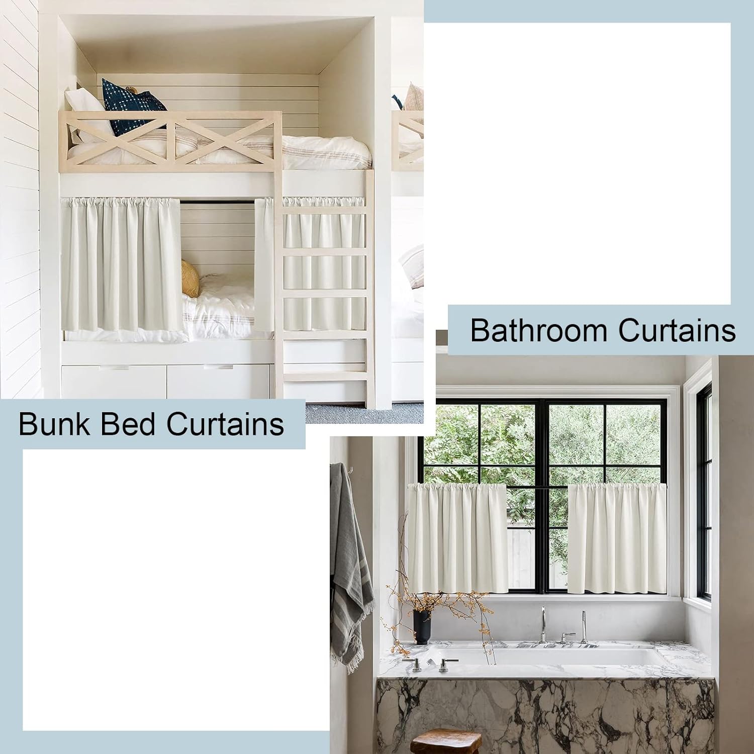 Thermal Insulated Cream Half Window Treatments Small Curtains for Sunroom 42 Inch Wide 36 Inches Length Light Blocking Ivory 2 Panels Rod Pocket Blackout Short Curtains Drapes for Kitchen Over Sink