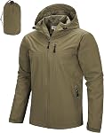 33,000ft Men's Rain Jacket Waterproof Cycling Running Packable Raincoat with Hood Lightweight Windbreaker with Mesh Lining