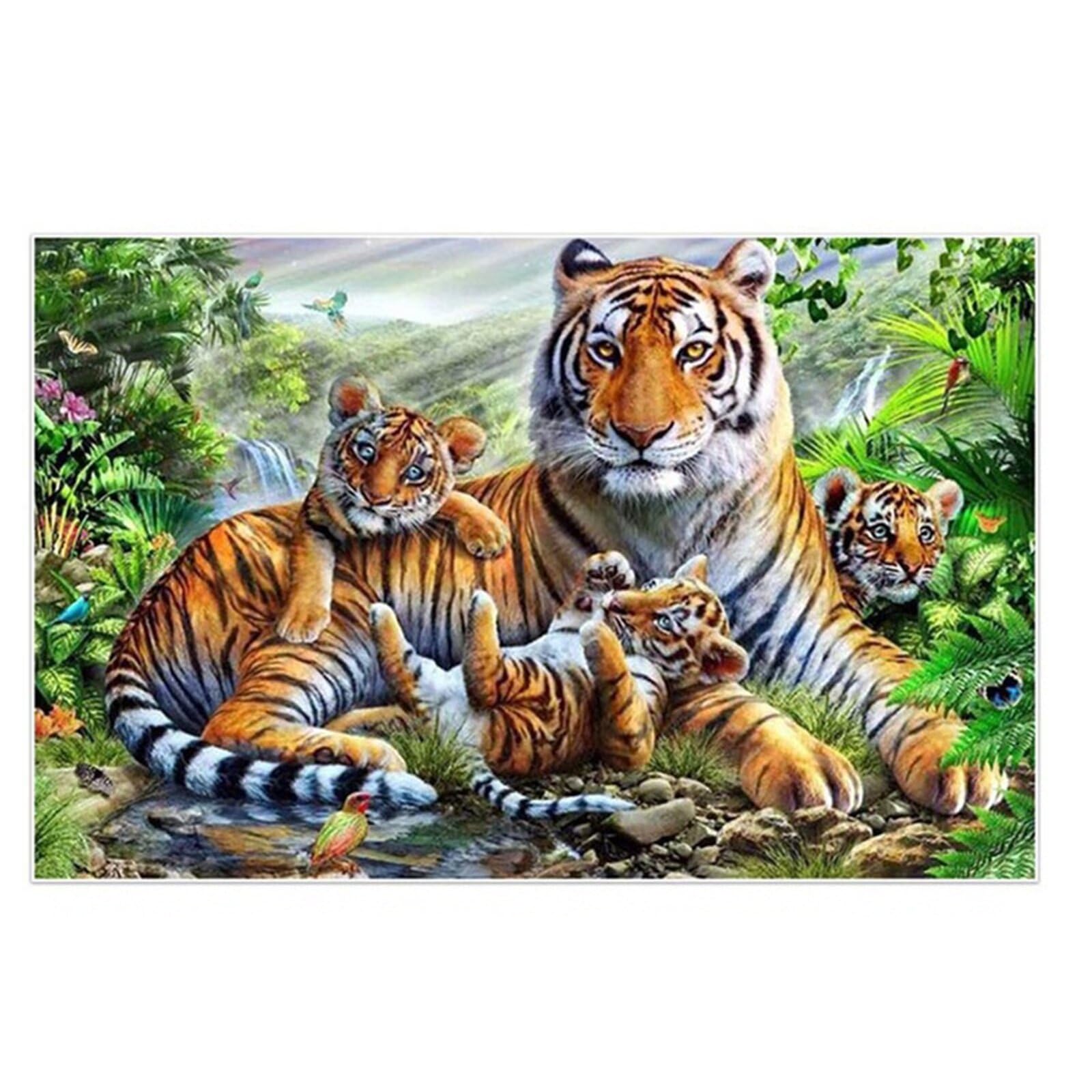 Broderie Point de Croix Diamant Animaux kit complet broderie diamant 5D tigre 60x90cm