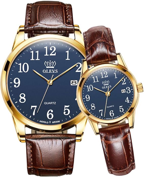 Amazon ペア 腕時計 ペアウォッチ カップル 人気 メンズ レディース ペア 時計セット うで時計 シンプル 革ベルト サプライズ プレゼント 結婚 カップル 記念日 プレゼント 母の日父の日ペアプレゼント ブランド Pair Couple Watch Olevs メンズ腕時計 腕時計 通販