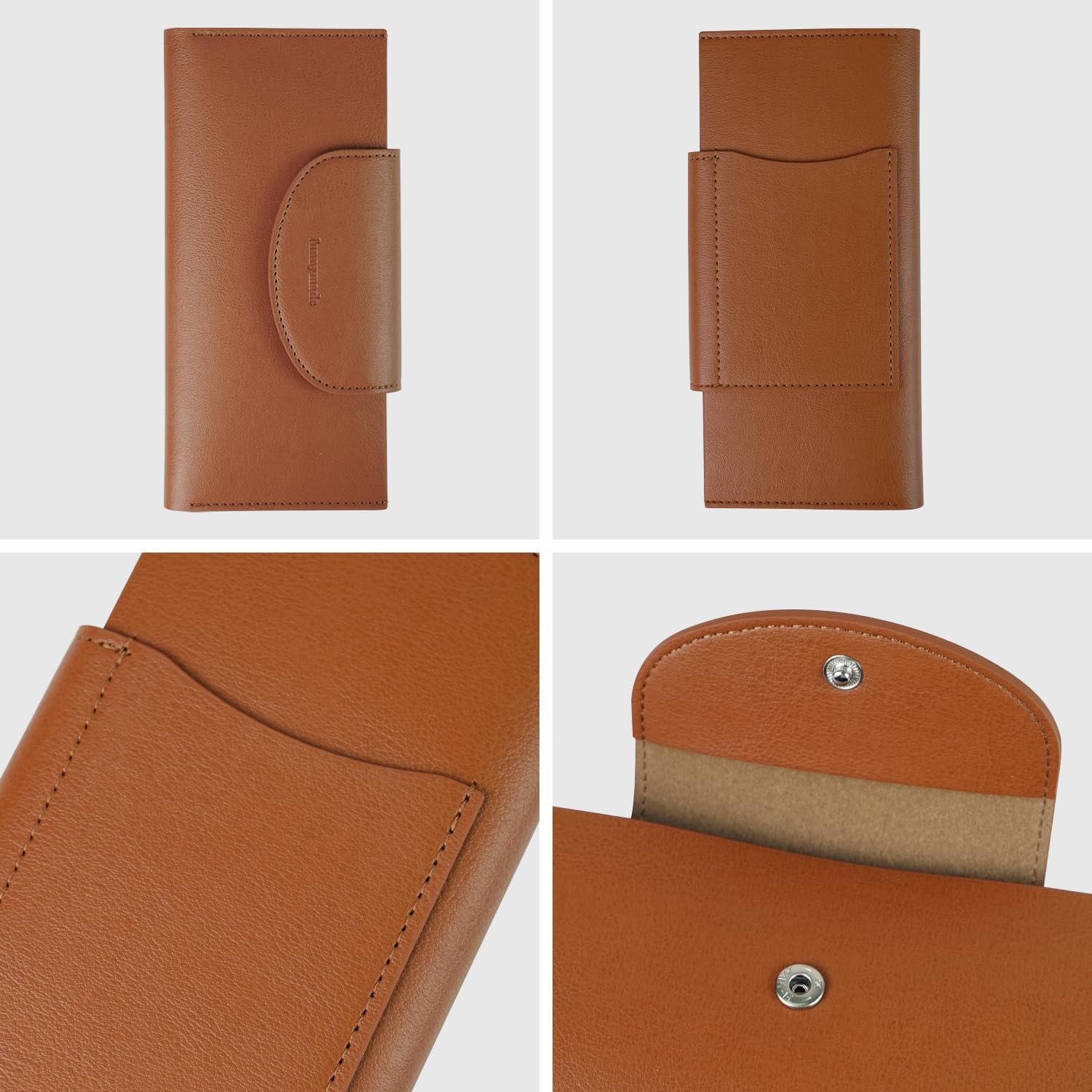 carrotez All-in-One Long Bifold 2-Tier PU Leather Wallet for Women, Money Organizer for Travel, Budgeting, Cash Envelope Wallet for Carrying Cash, Credit Cards & Business Cards - Brown - Image 8